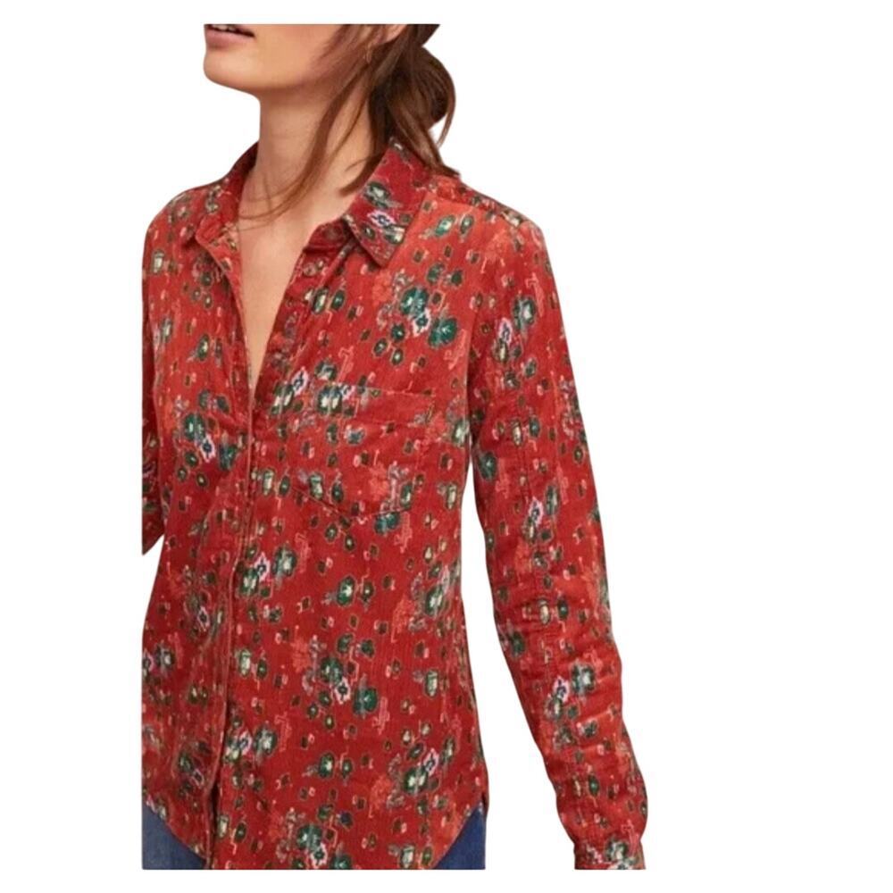 Anthropologie From The Heart Of Building 13 Blouse Sz 8 Floral Boho Cottagecore